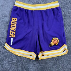 Phoenix Suns Devin Booker Basketball Shorts Purple Yellow Logo NBA U Men's Large